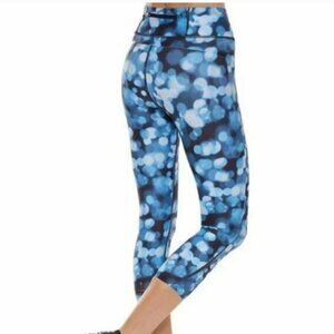 Sweaty Betty x ModelFIT Yoga Cropped Leggings in Blue Bubble Print, Size Large